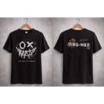 Premium Cotton Graphic T-Shirt – “THING-MAX Graffiti Smile” Front & Back Print Black Tee