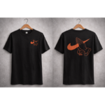 Premium Cotton Graphic T-Shirt – “Pray Swoosh Design” Front & Back Black Tee