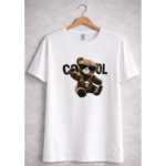 Premium Cotton Graphic T-Shirt – “Cool Bear Street Design” White Tee