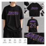 Unisex Black Lakers Bryant 24 Graphic T-Shirt (Front & Back Print)