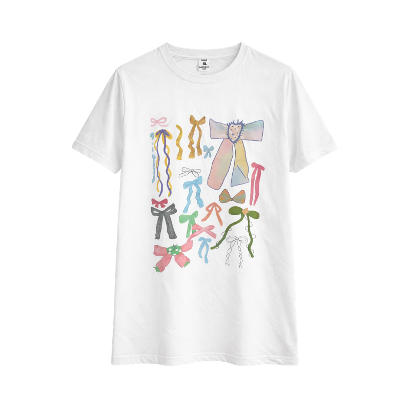Product (94) 🎀 Cute Ribbon Aesthetic Graphic T-Shirt (White) - Image 1